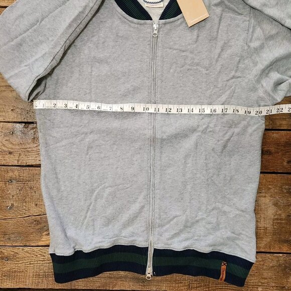 NWT Knowledge Cotton Apparel Full Zip Sweatshirt Mens M Gray Baseball Collar - Picture 6 of 11